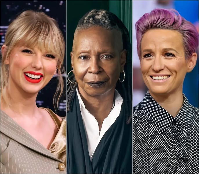 Taylor Swift, Whoopi Goldberg, and Megan Rapinoe Plan to Leave the U.S. Together—“America Turned Its Back on Us”