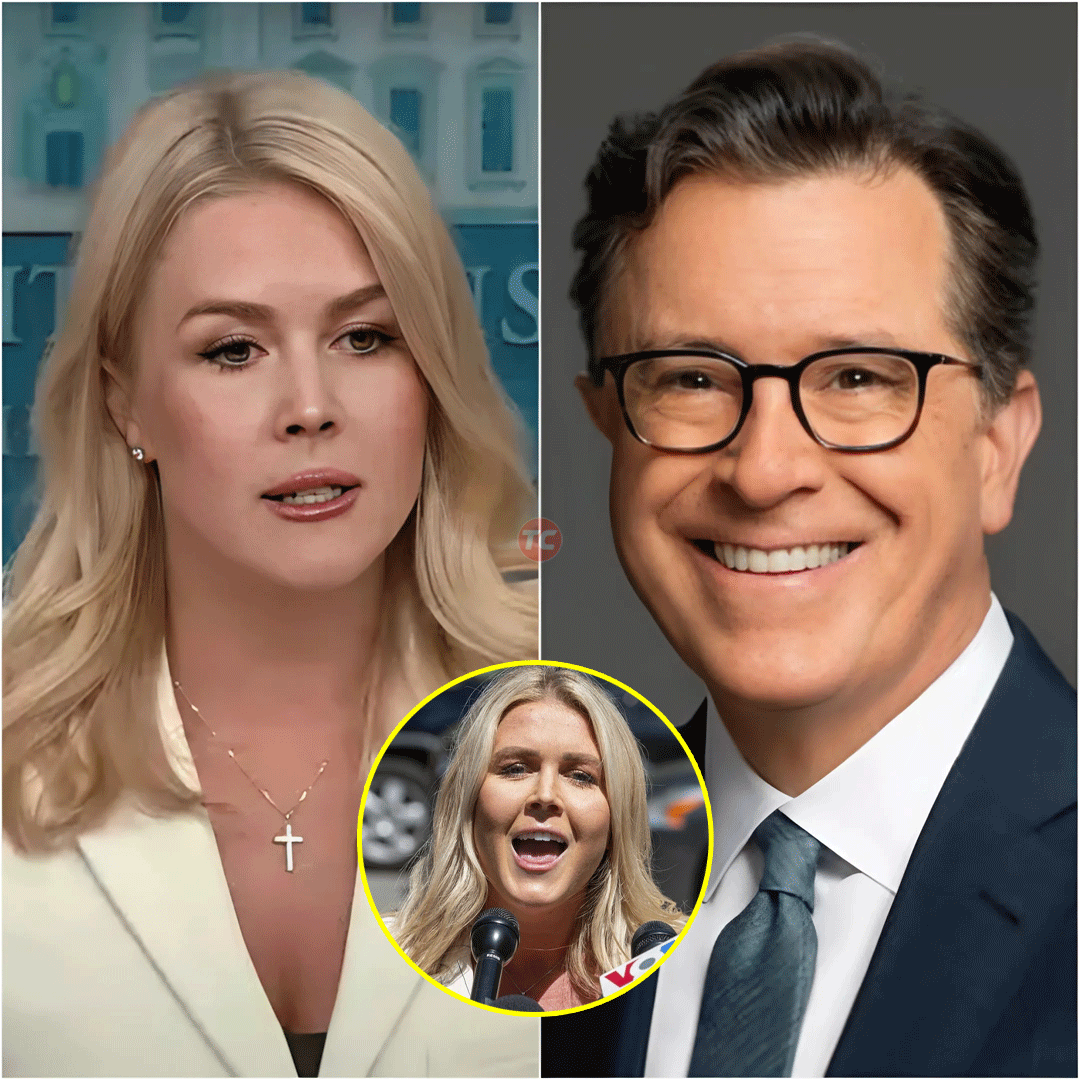 Karoline Leavitt Hijacks Colbert’s Stage in Explosive On-Air Showdown—The Moment That Shattered Late-Night Norms