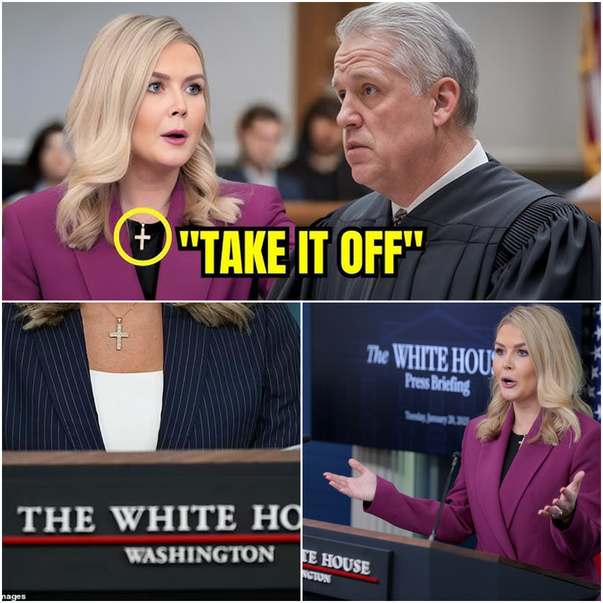 Judge Fines Karoline Leavitt Over Cross Necklace—Her Response in Court STUNS the Nation